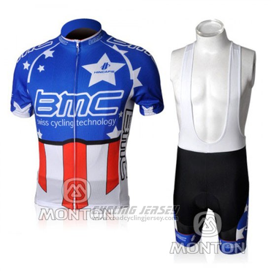 2010 Cycling Jersey BMC Champion The United States Blue Short Sleeve and Bib Short